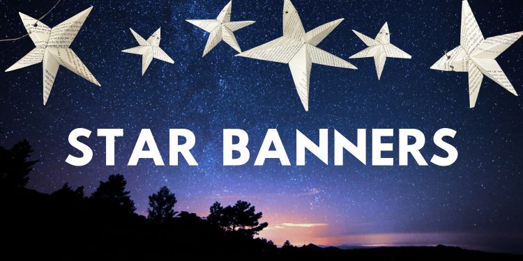 Banner for the Star banners program, paper stars fill a serene night sky.