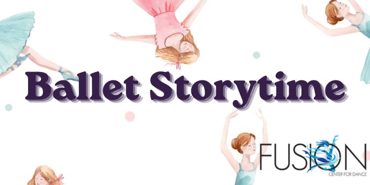 Ballet storytime flyers with watercolor ballerinas all around the title.